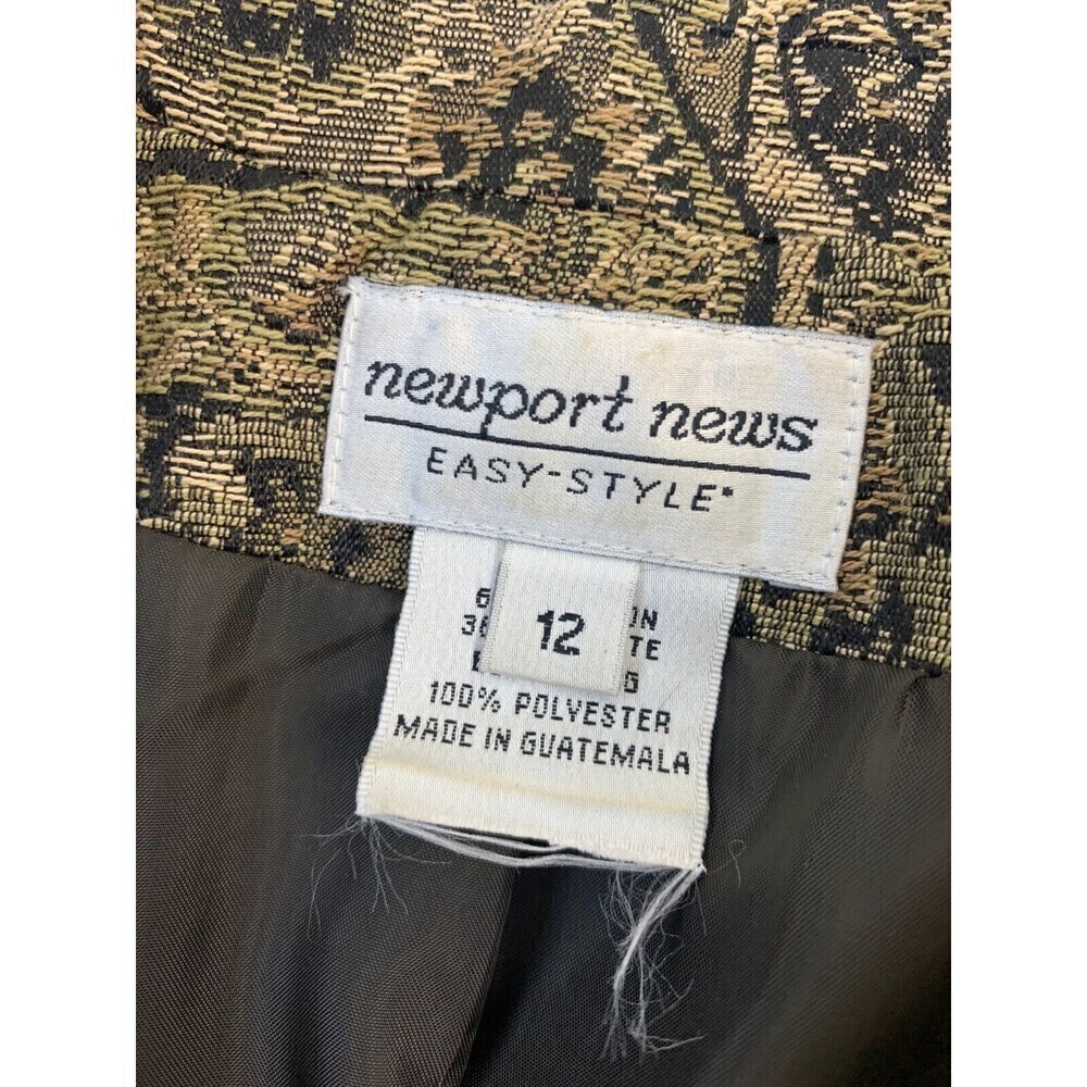 Newport News Brocade Jacquard Button Jacket Vintage Pea Coat Mid Length Women 12 - Picture 6 of 12